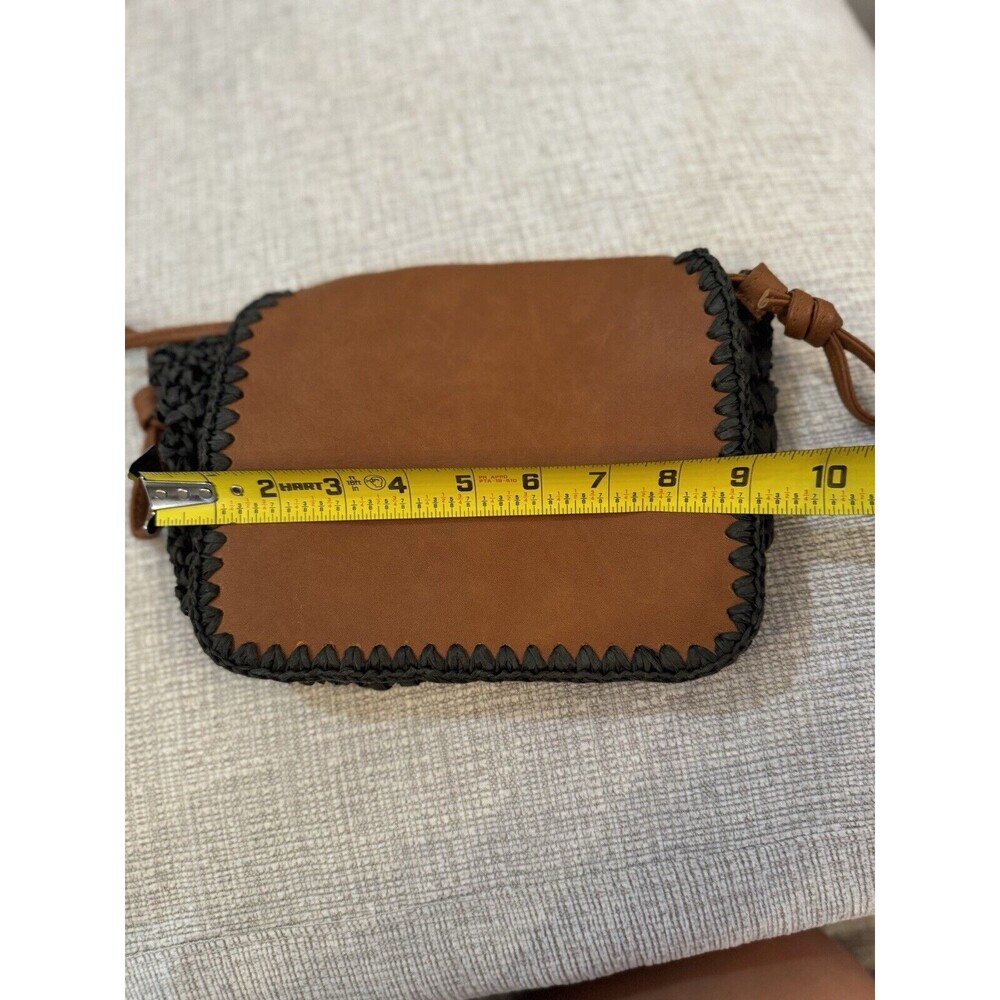 Universal Thread Straw Flap Knotted Crossbody Pur… - image 7